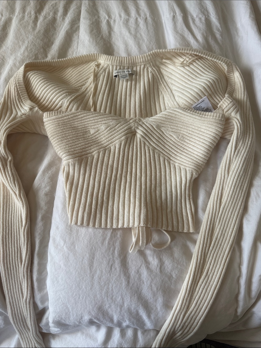 American Eagle Cream Halter Top + Shrug Top